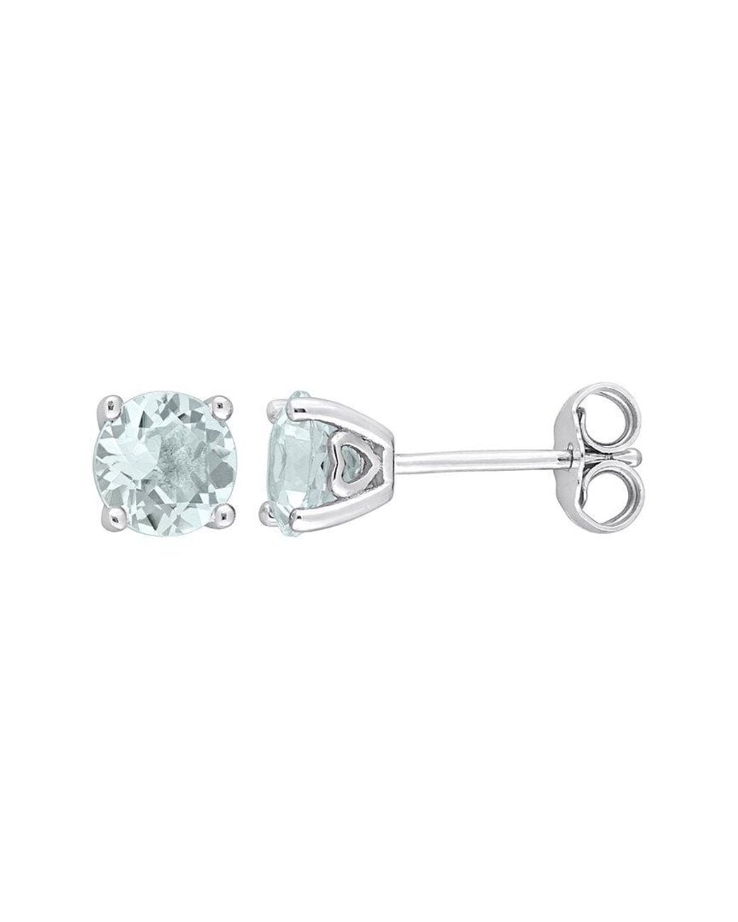 Rina Limor White Silver 1.50 Ct. Tw. Aquamarine Earrings