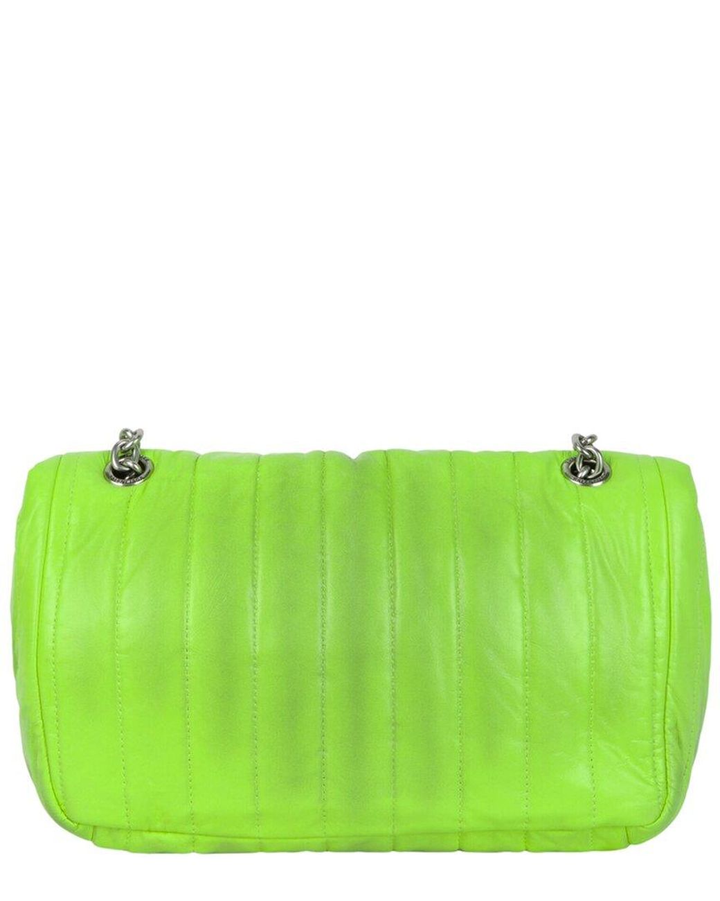 Balenciaga Green Monaco Sprayed Quilted Small Leather Chain Bag