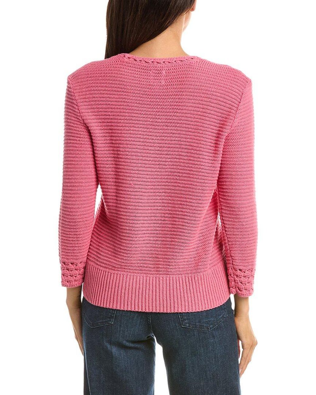NIC+ZOE Red Edged Pop Stitch Sweater