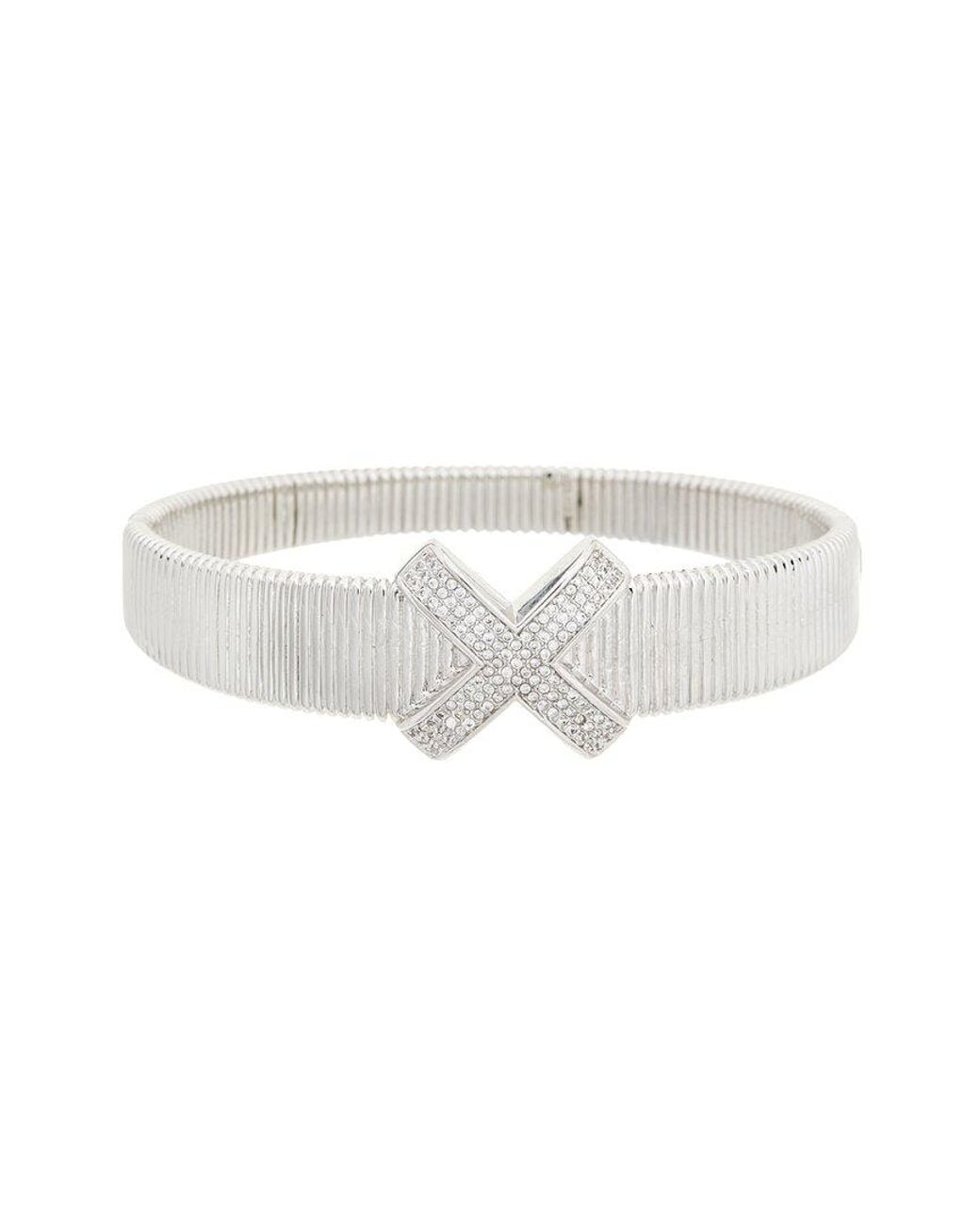 Juvell White Cz Cuff Bangle Bracelet