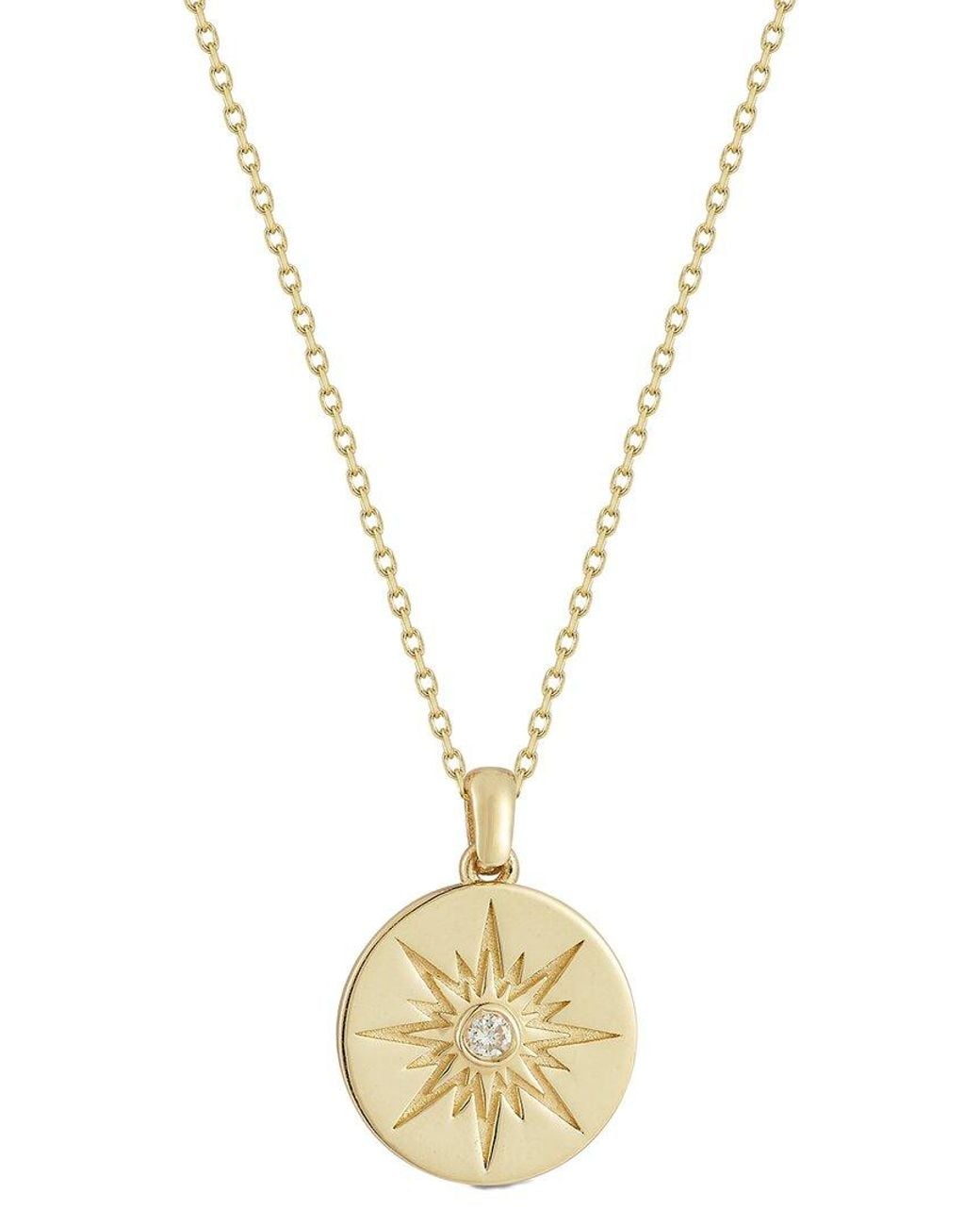 Ember Fine Jewelry Metallic 14K 0.02 Ct. Tw. Diamond Necklace