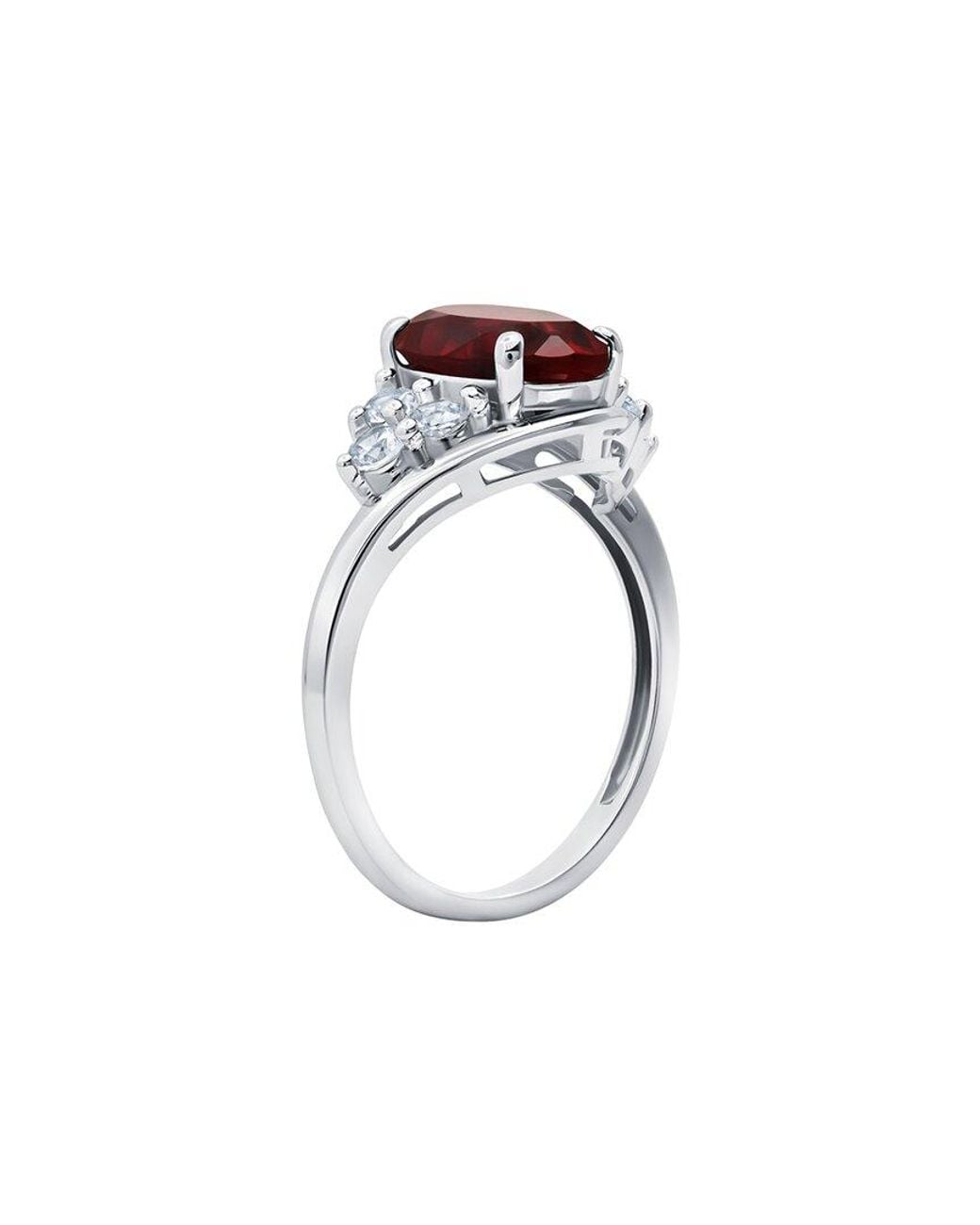MaxColor Multicolor 10K 1.70 Ct. Tw. Lab-Grown Ruby Halo Ring