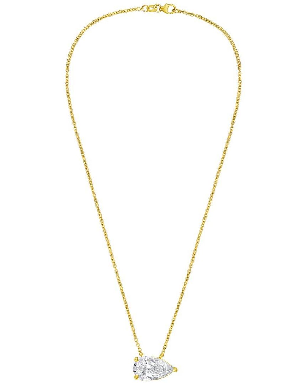 Diana M Metallic 14K 10.00 Ct. Tw. Lab-Grown Diamond Solitaire Pendant