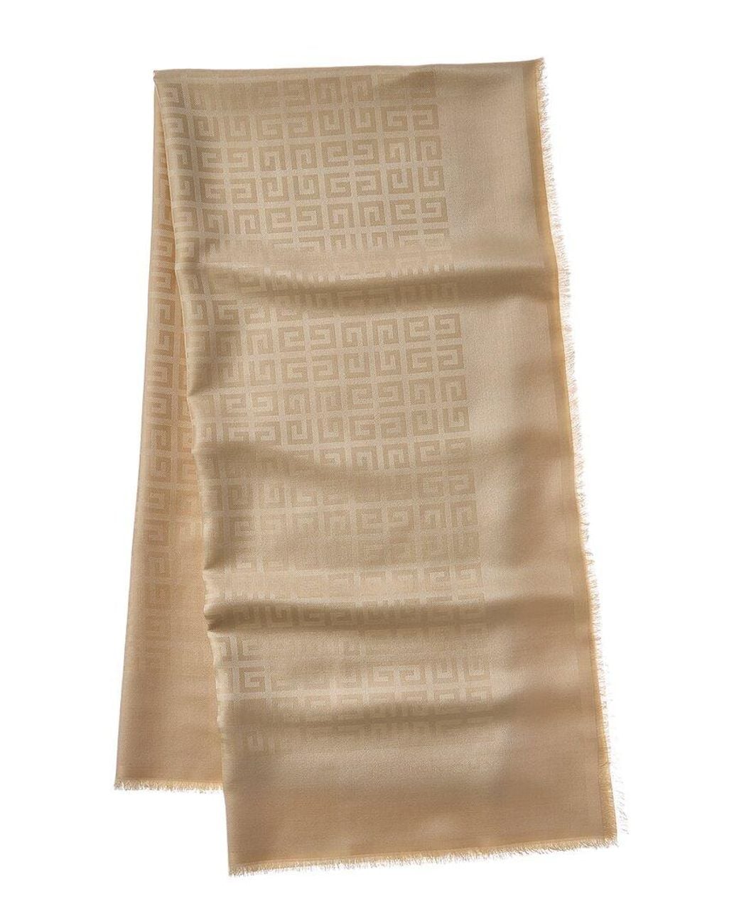 Givenchy Natural 4G All Over Blended Silk & Wool Scarf