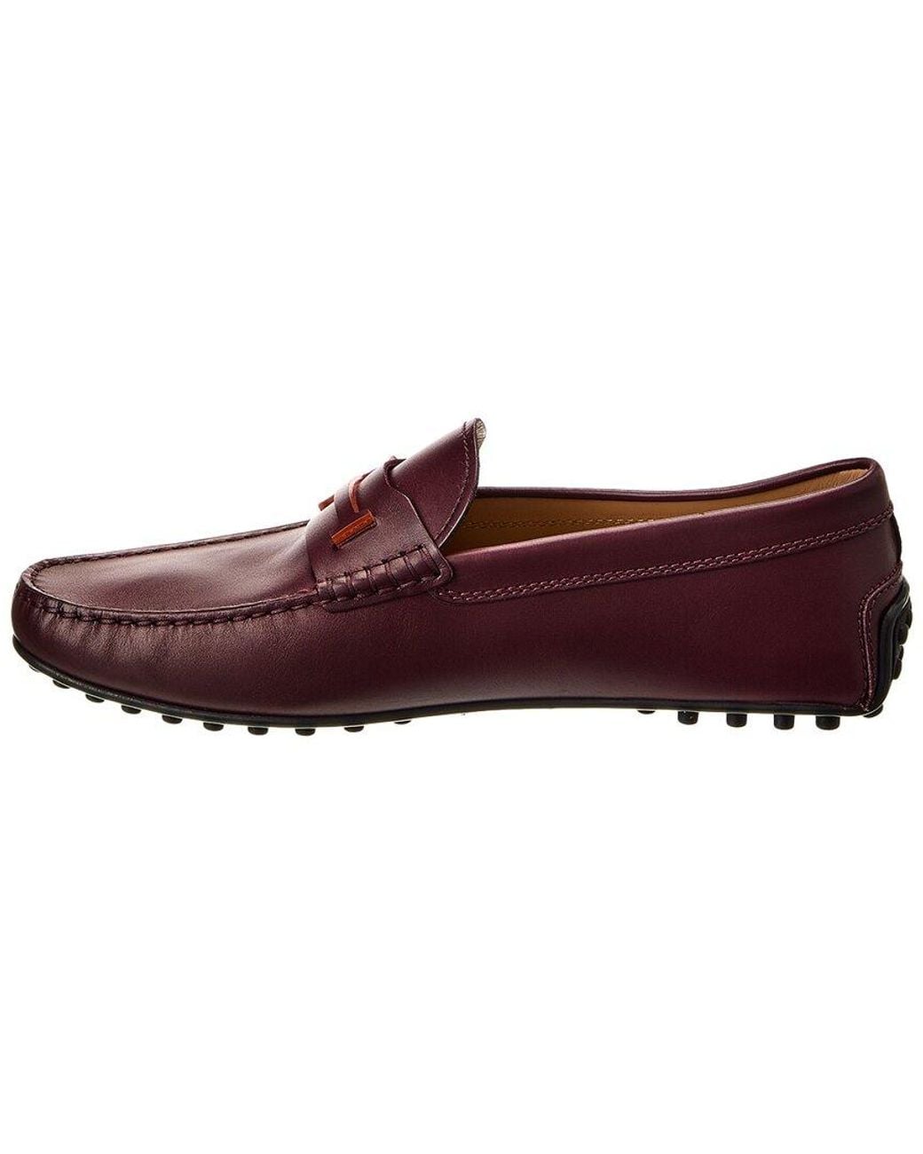 Tod's Red Leather Logo Strap Loafer Drivers for men