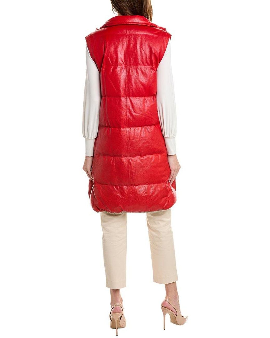 Brunello Cucinelli Red Leather Vest