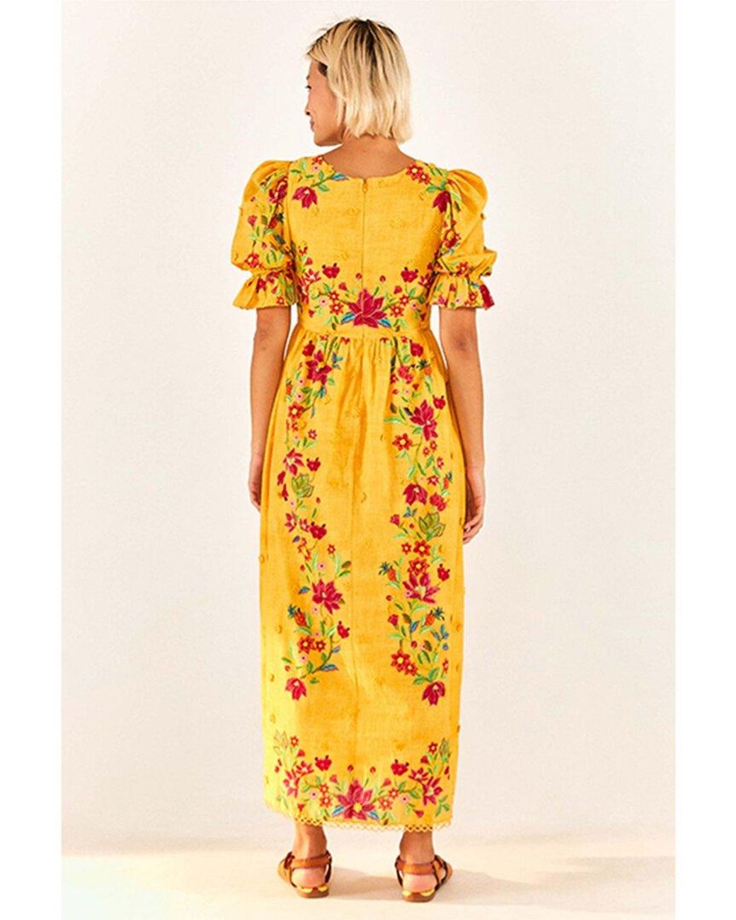 Flower maxi dress with sleeves deals