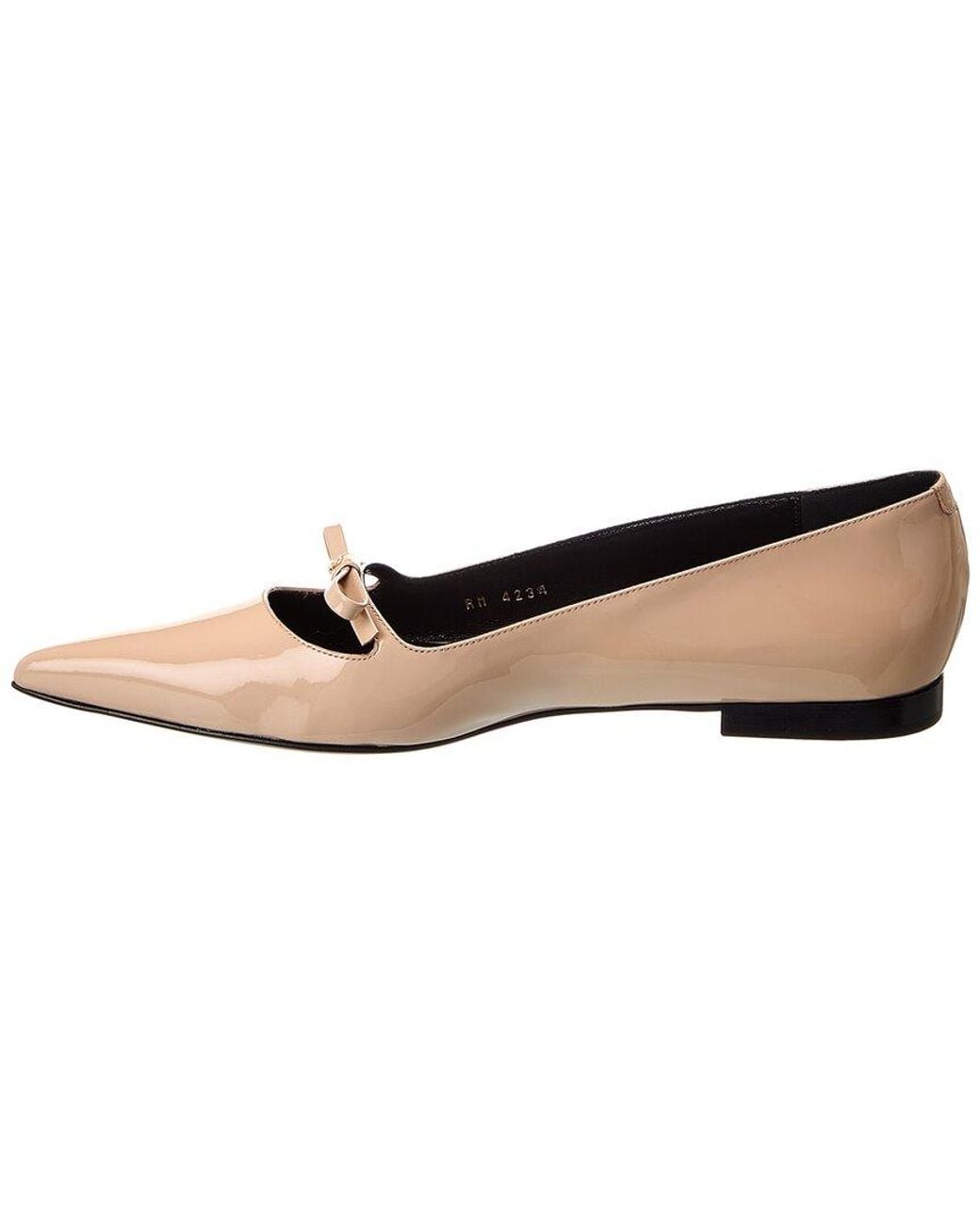 Céline White Suzy Patent Ballerina Flat
