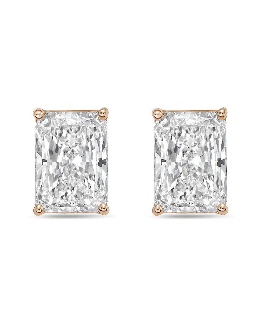Diana M White Diana M. 14K Rose 12.00 Ct. Tw. Lab-Grown Diamond Stud Earrings