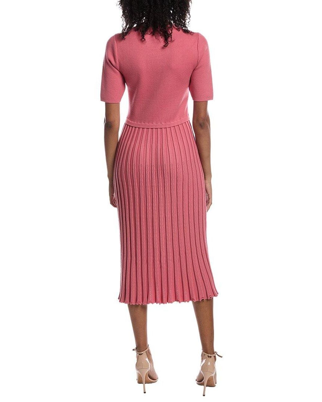 Tahari Red The Vesper Sweater Dress