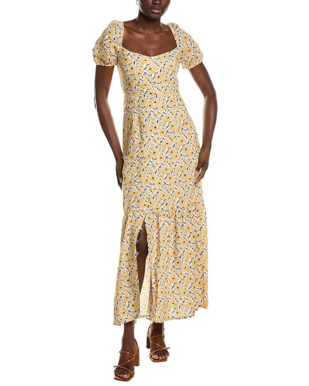 Emerson Fry Metallic Luie Linen-Blend Maxi Dress