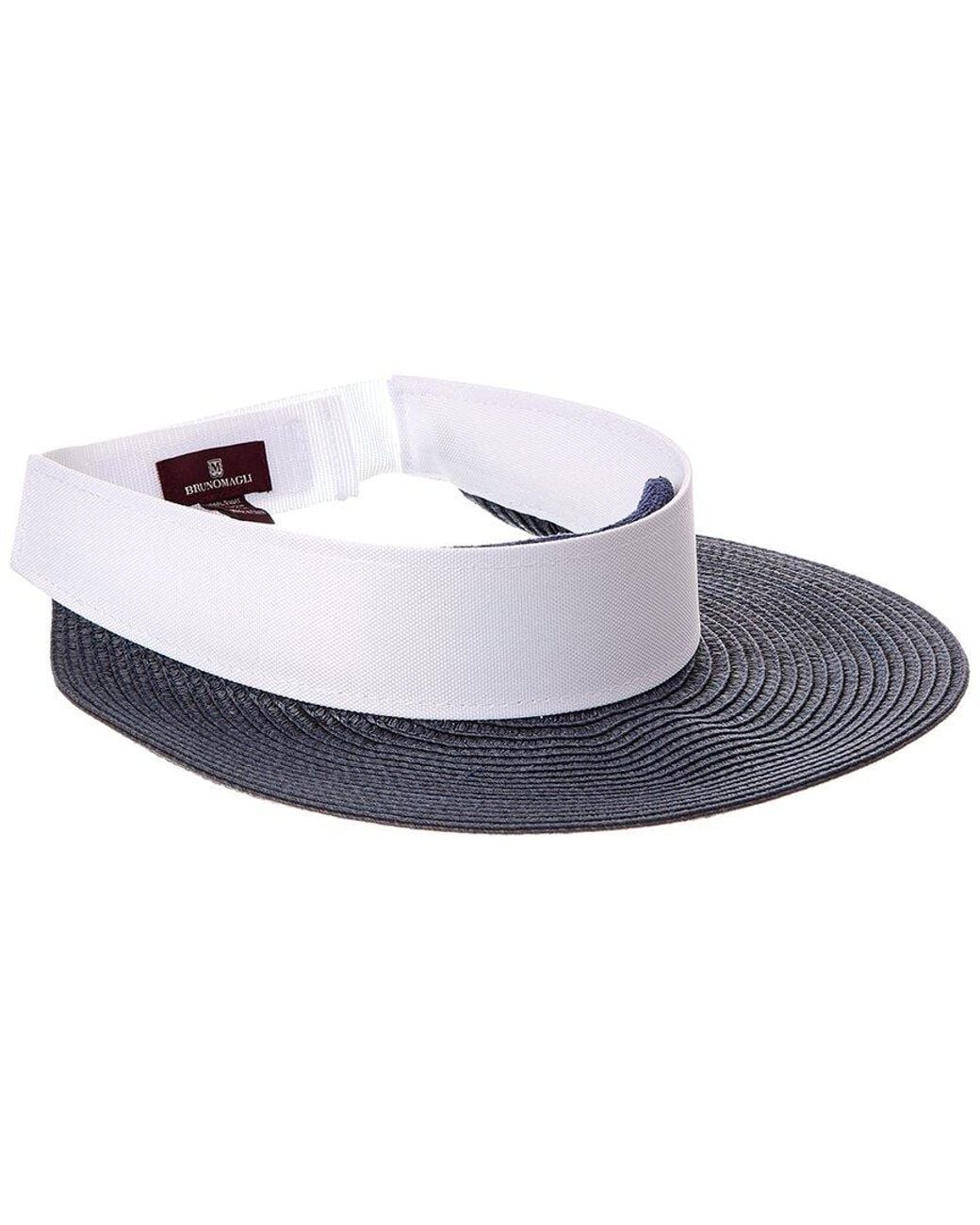 Bruno Magli White Straw Visor