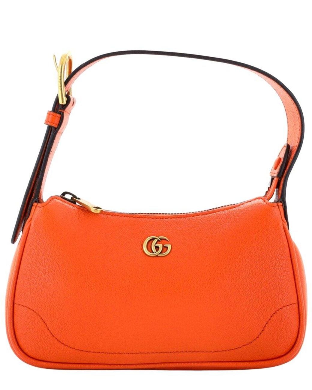 Gucci Orange Sheep Leather Aphrodite Shoulder Bag Mini (Authentic Pre-Loved)