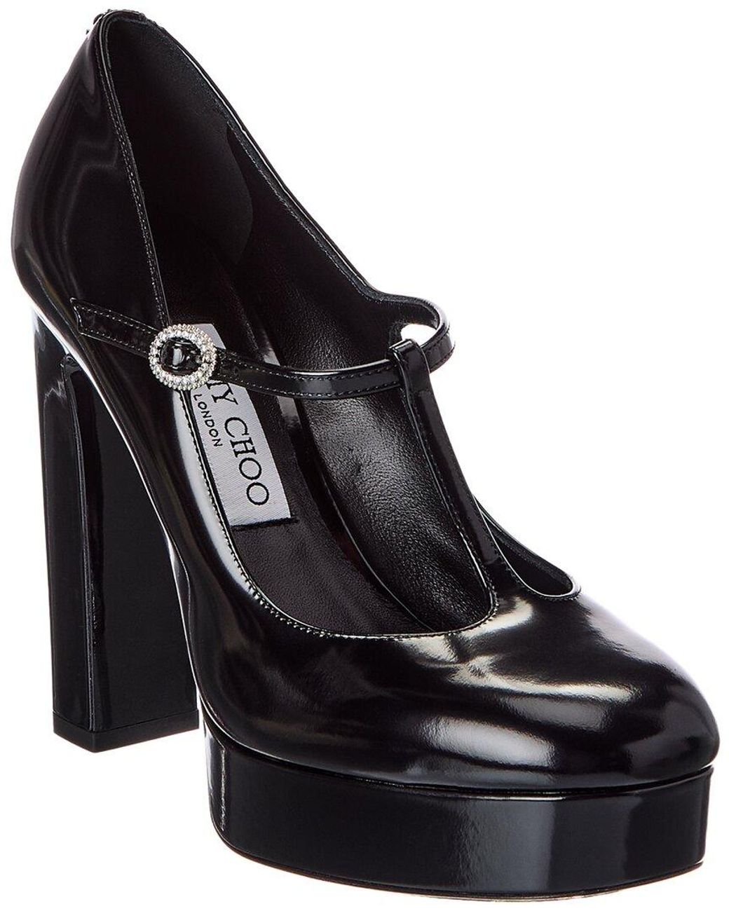 Jimmy Choo Black Marene Mary Jane 120 Patent Pump