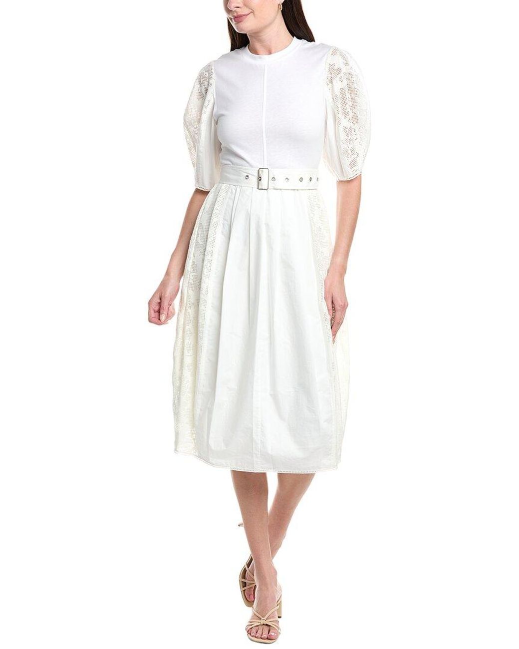 3.1 Phillip Lim White Bonded Midi Dress