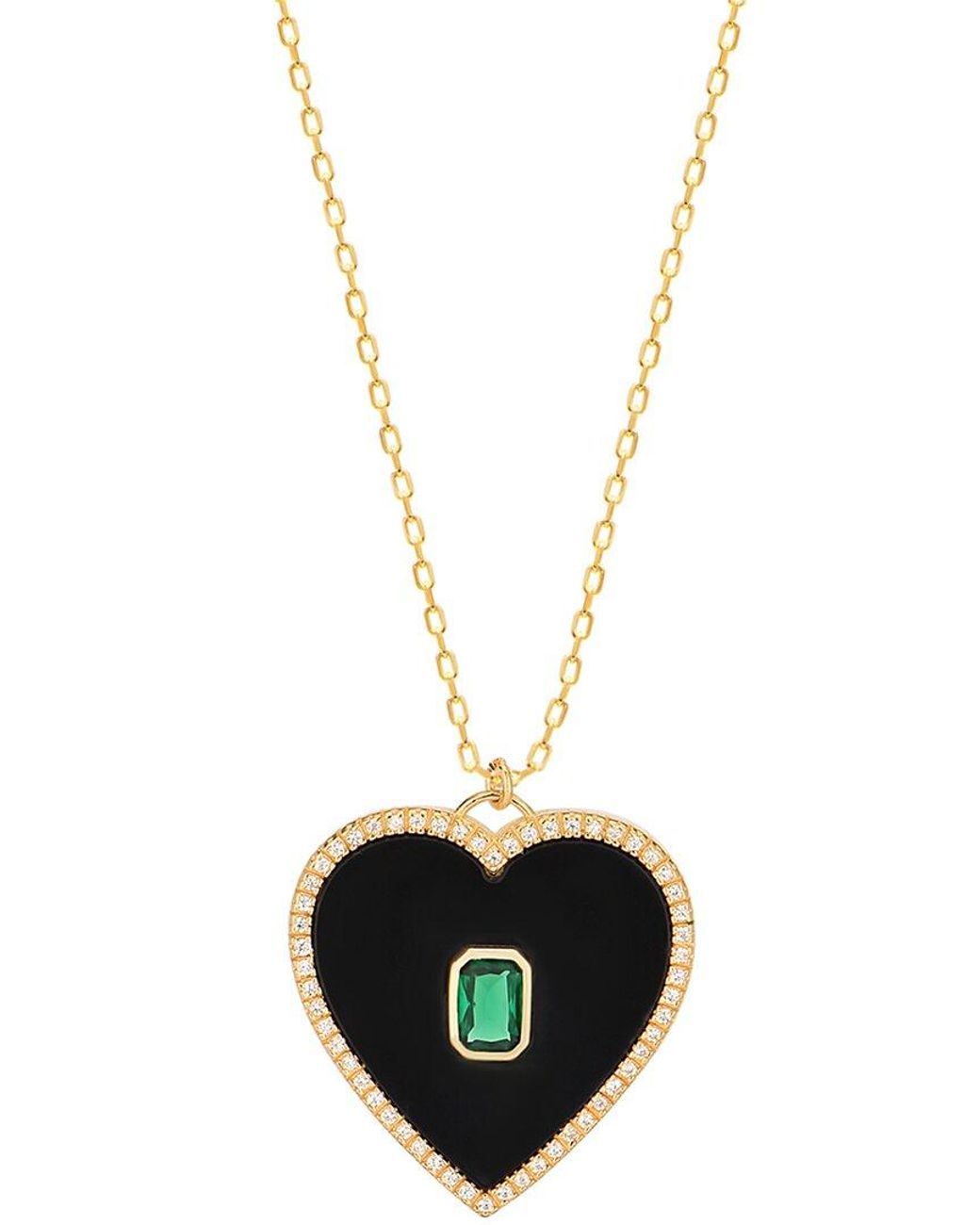 Gabi Rielle White Modern Touch Collection 14k Over Silver Cz Love Necklace