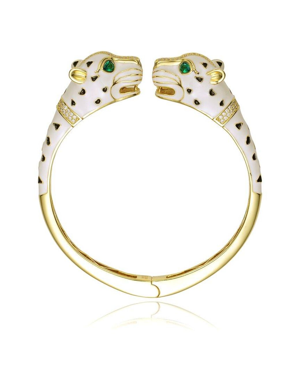 Genevive Jewelry Metallic 18k Over Silver Cz Bracelet