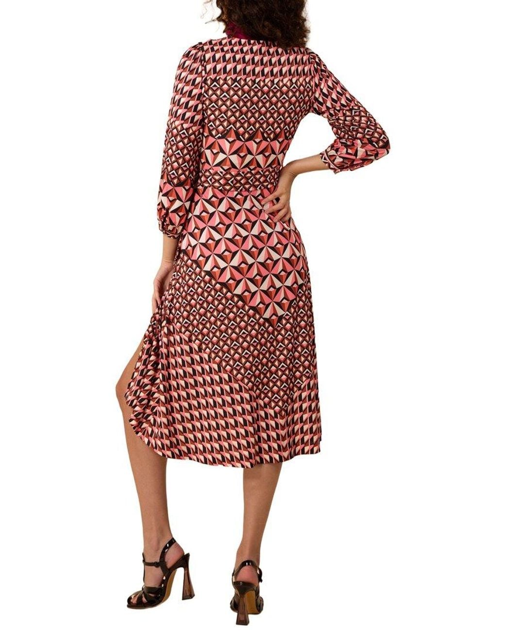 Hale Bob Red Faux Wrap Dress