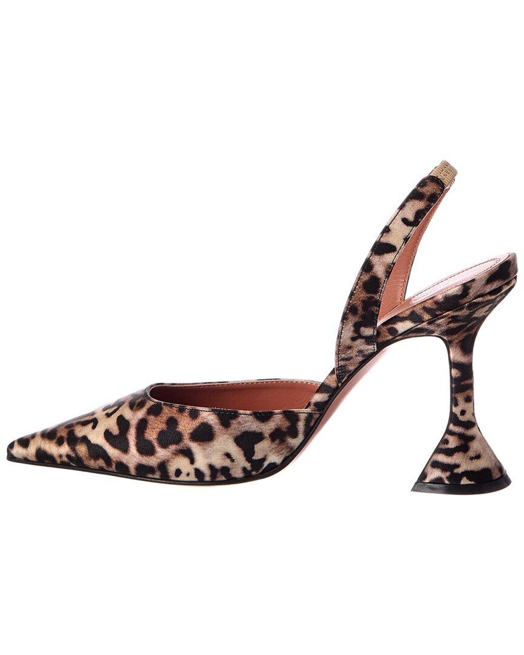 AMINA MUADDI Brown Holli Satin Slingback Pump