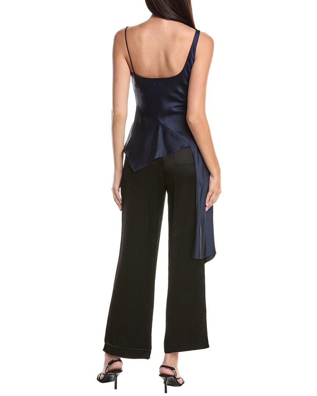 Jonathan Simkhai Blue Ronnie Asymmetric Top