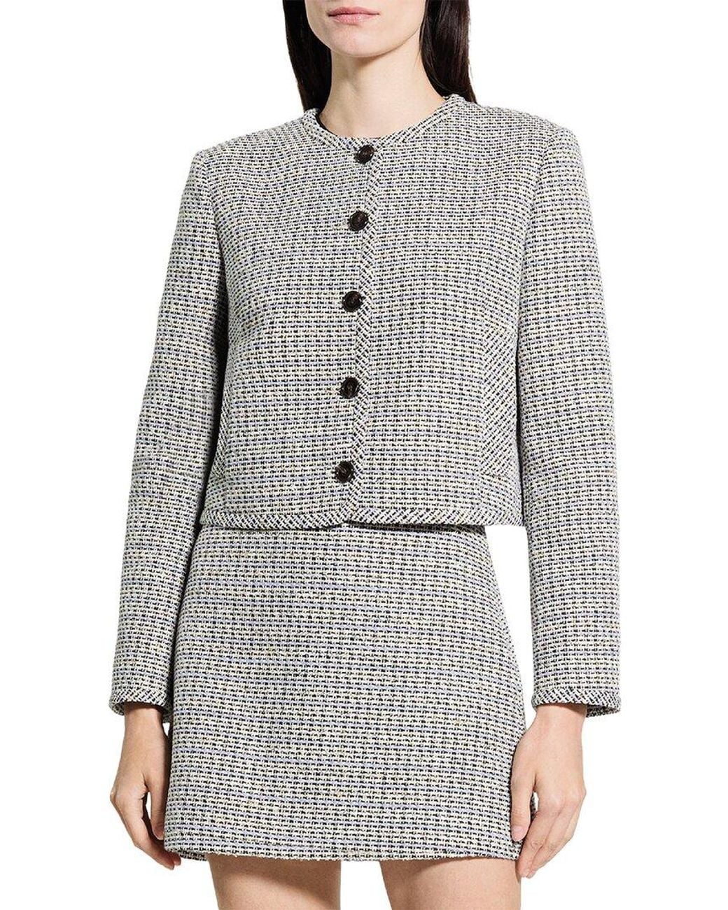 Theory Gray Tweed Jacket