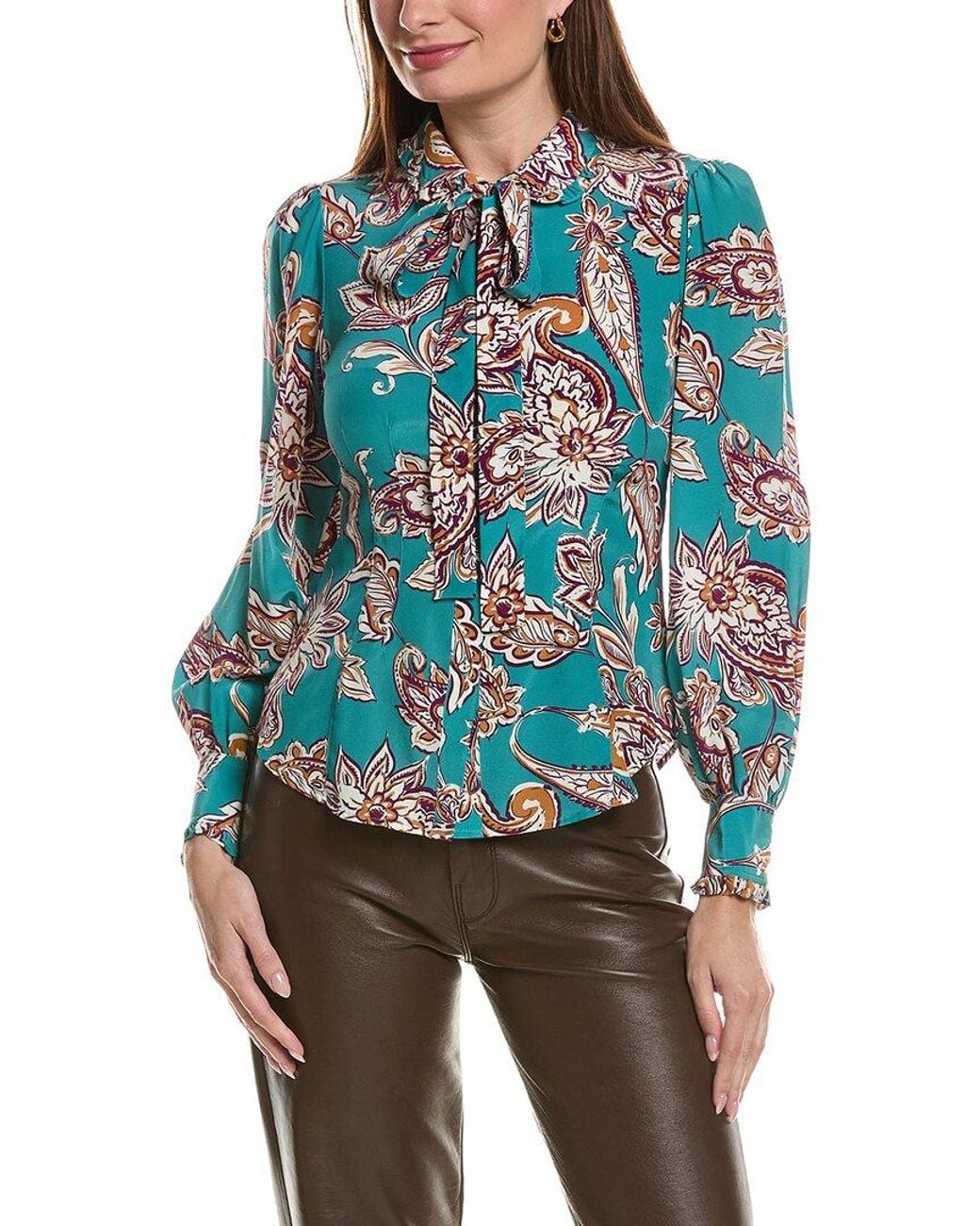 tyler boe Blue Vivian Silk Blouse