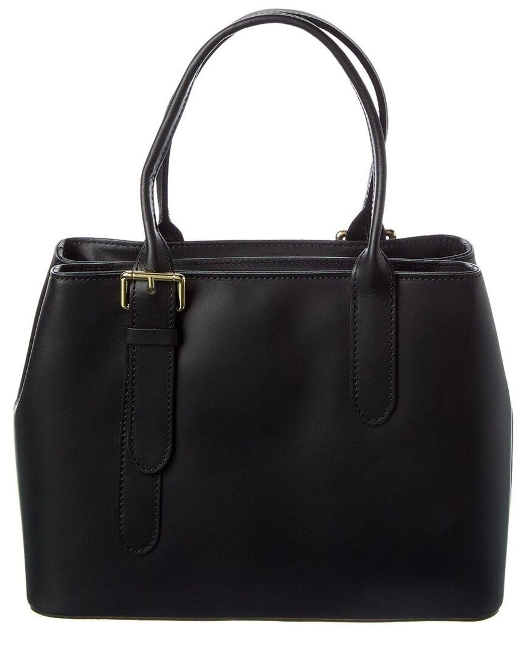 Italian Leather Black Top Handle Bag