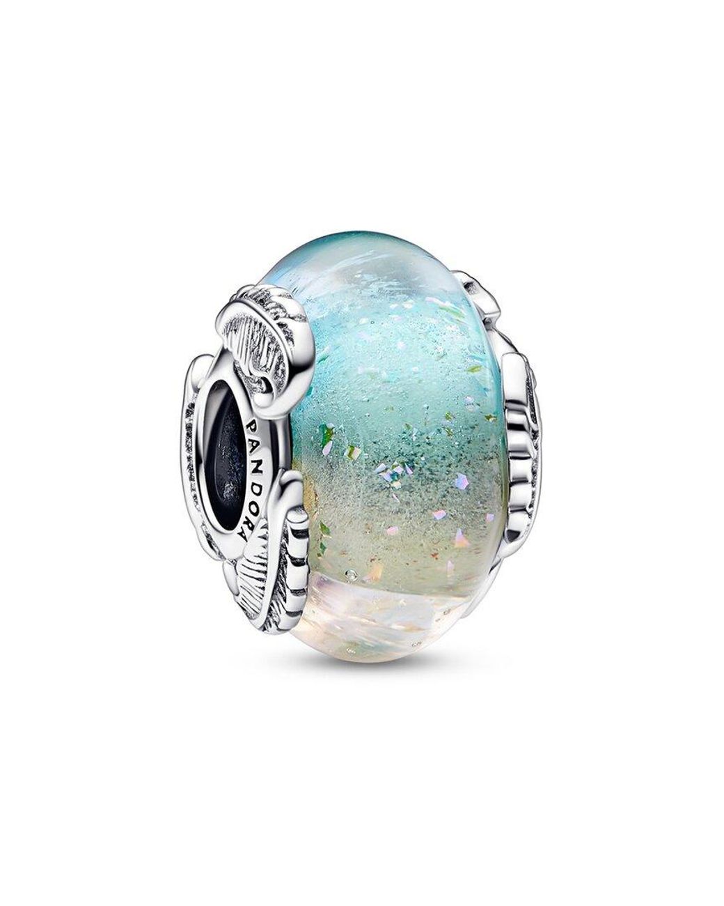 Pandora Blue Moments Murano Glass & Curved Feather Charm