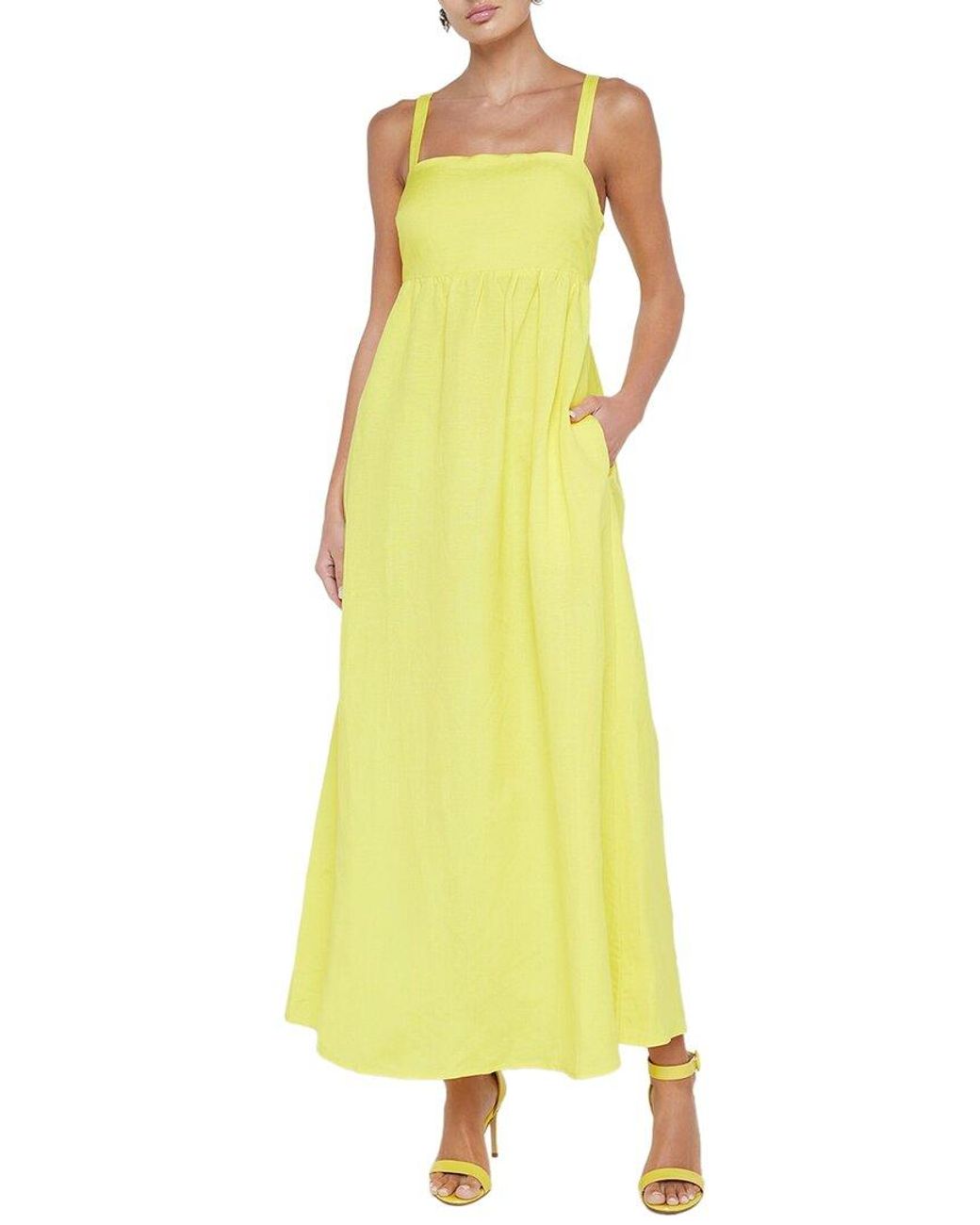 L'Agence Yellow Jessamy Empire Waist Dress