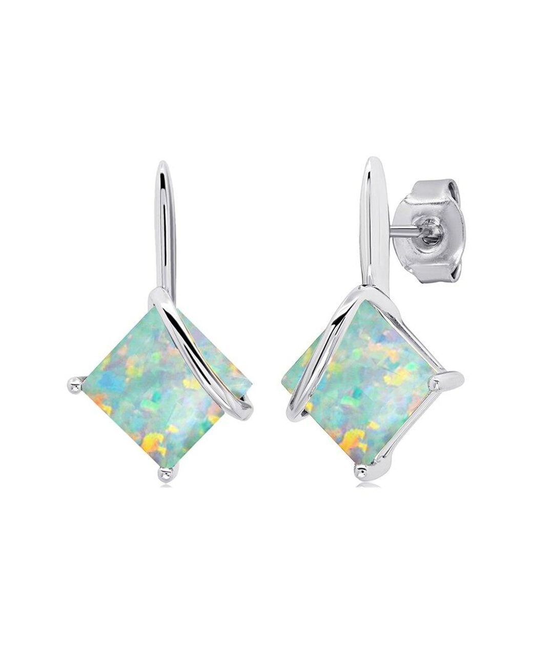 MaxColor Blue 1.20 Ct. Tw. Lab-Grown Opal Drop Earrings