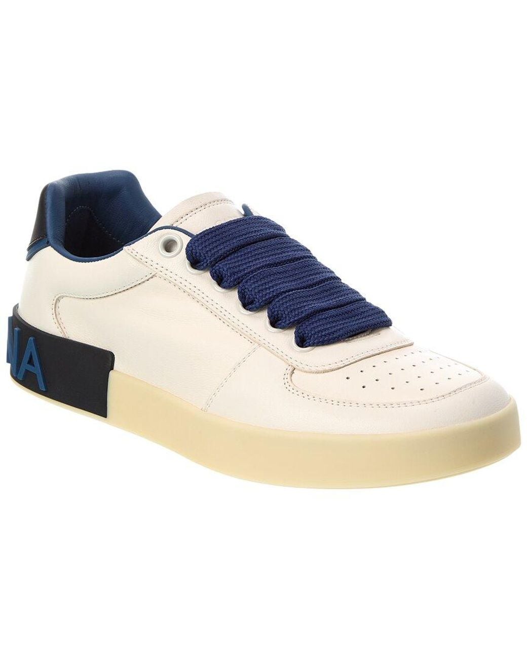 Dolce & Gabbana Blue Portofino Leather Sneaker for men