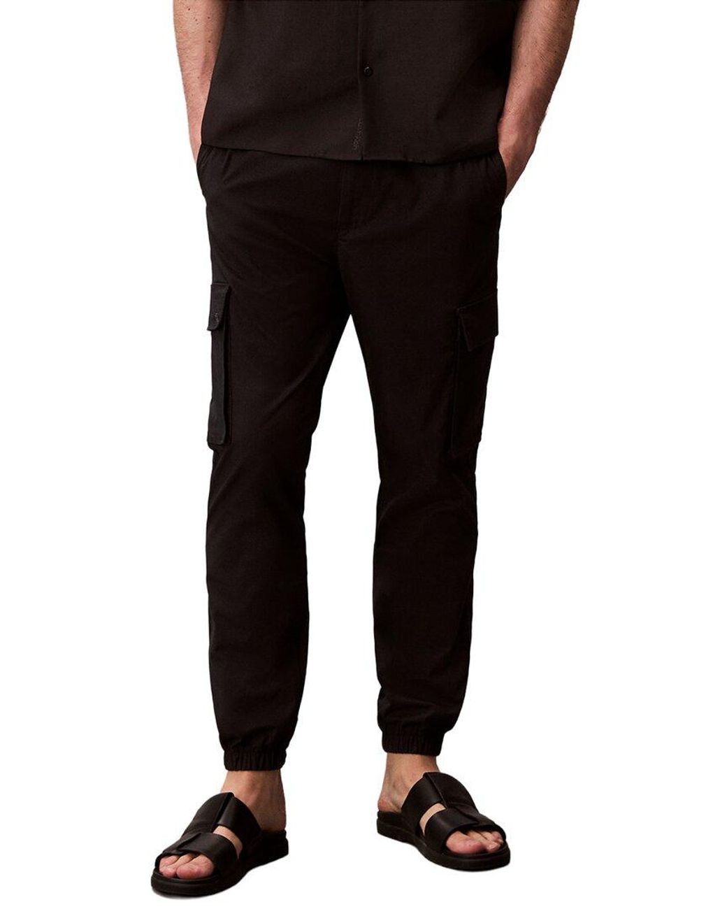 Calvin Klein Black Skinny Cargo Ripstop Pant for men
