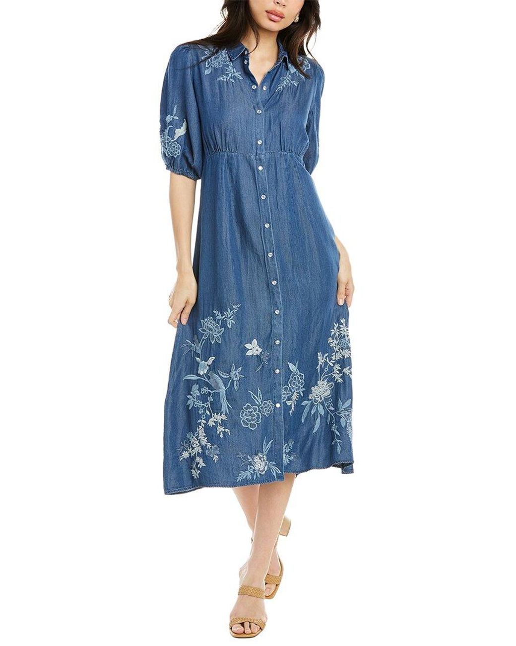 Johnny Was Jacqueline Puff Sleeve Dress in Blue Lyst