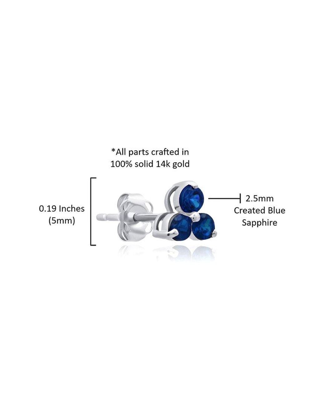 MaxColor Blue 14K 0.35 Ct. Tw. Lab-Grown Sapphire Studs