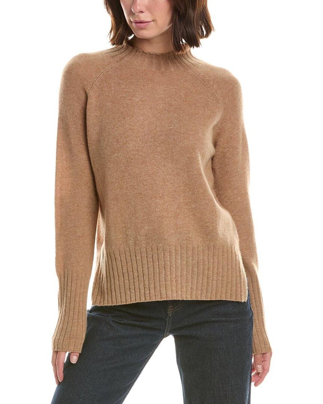 Forte Multicolor Basic Trim Low Funnel 100% Cashmere Pullover