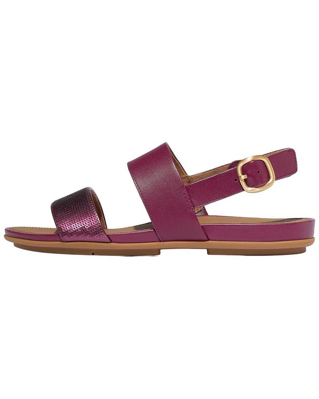 Fitflop Brown Gracie Sequin Leather Back Strap Sandal
