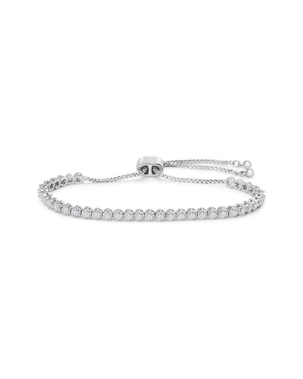 Jaclyn Smith White Platinum Plated 1.00 Ct. Tw. Lab-Grown Moissanite Bracelet