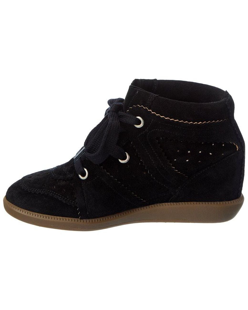 Isabel Marant Black Bobby Suede Wedge Sneaker
