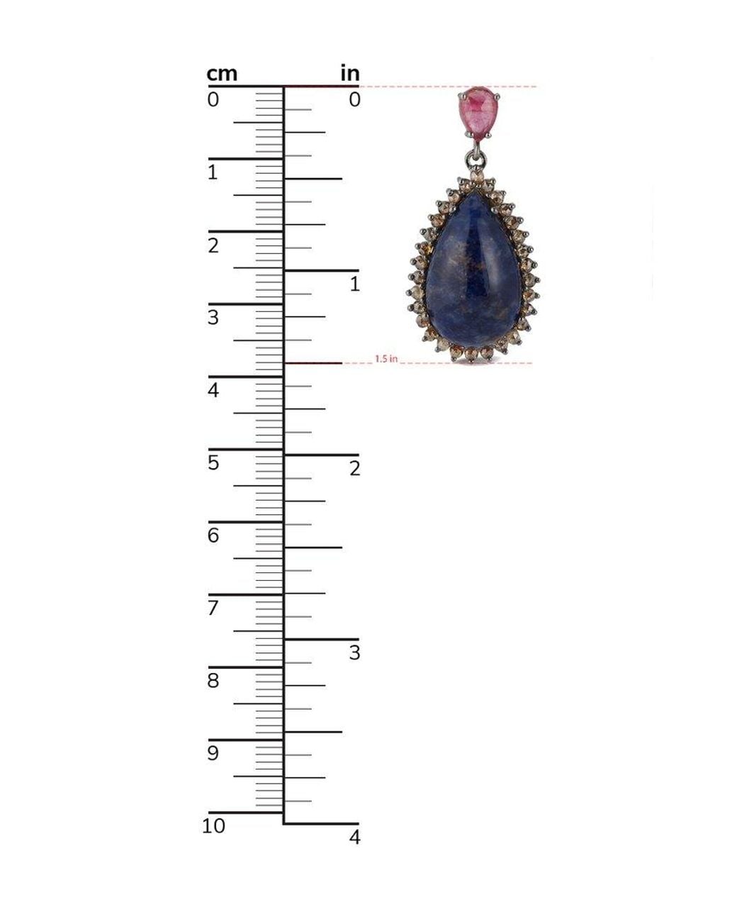 Banji Jewelry Blue Silver 1.41 Ct. Tw. Diamond & Gemstone Drop Earrings