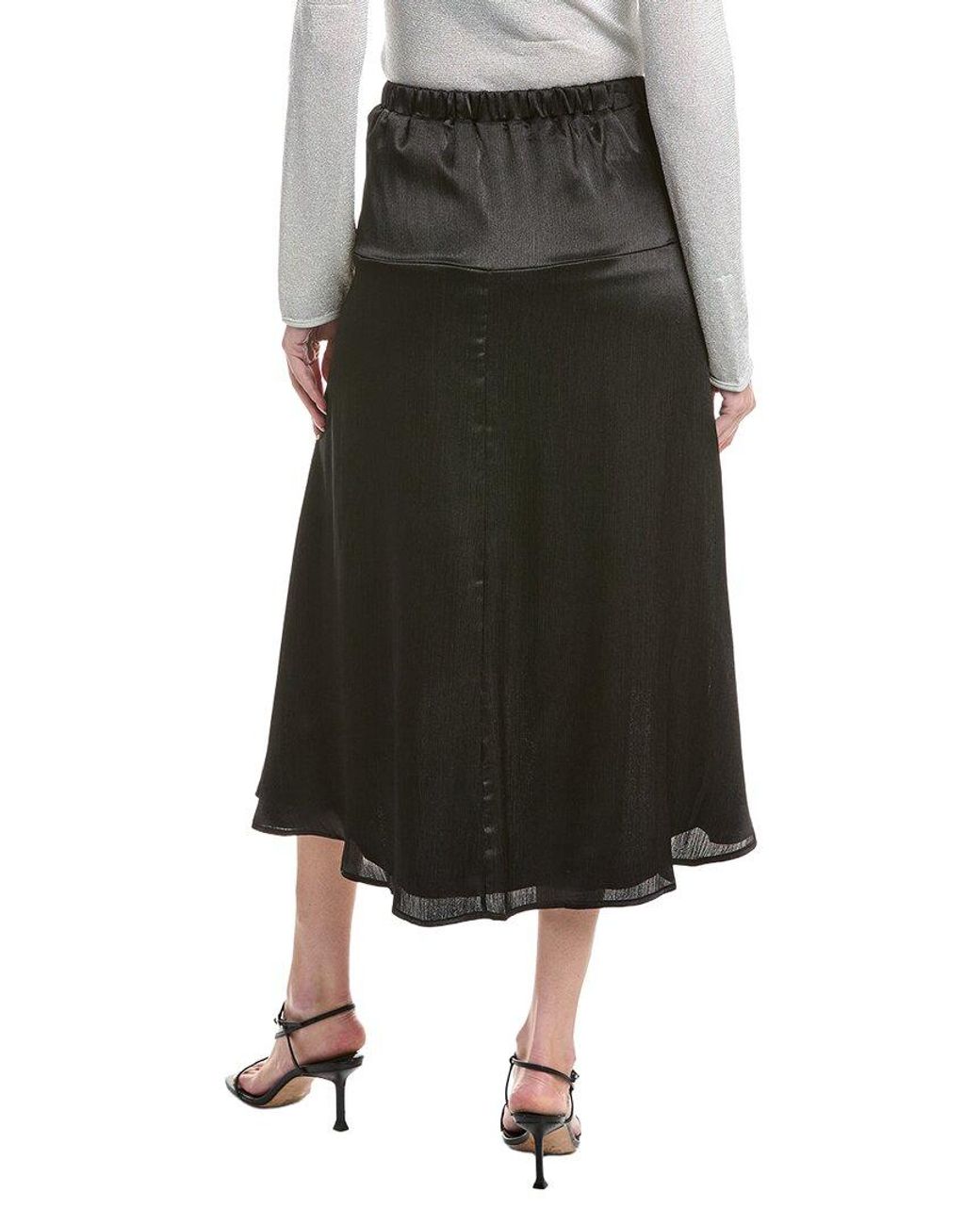 Nicole Miller Green Solid Skirt