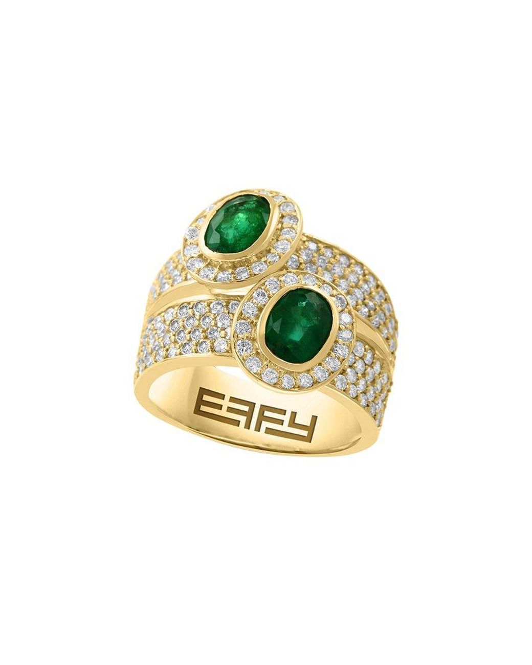 Effy Fine Jewelry Metallic 14K 3.08 Ct. Tw. Diamond & Emerald Ring