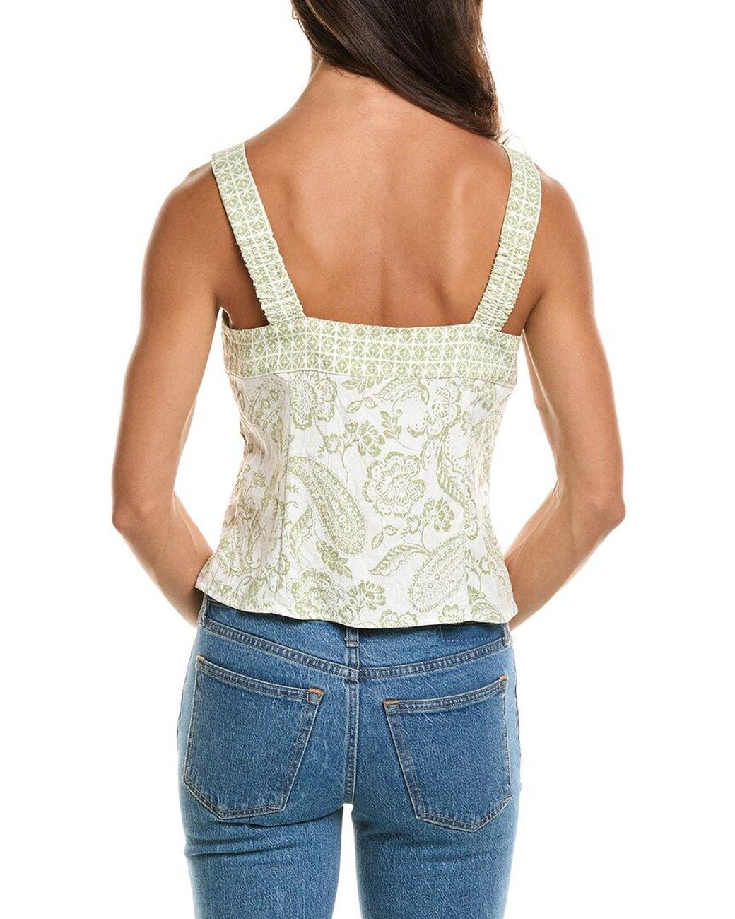 Vince Camuto Blue Button-Down Tank