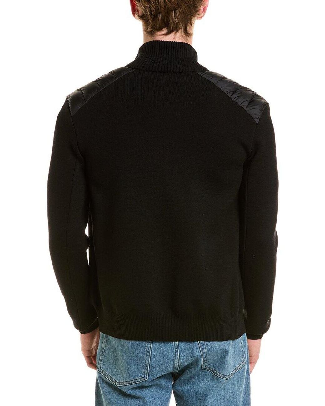 Moncler Black Wool-Blend Cardigan for men