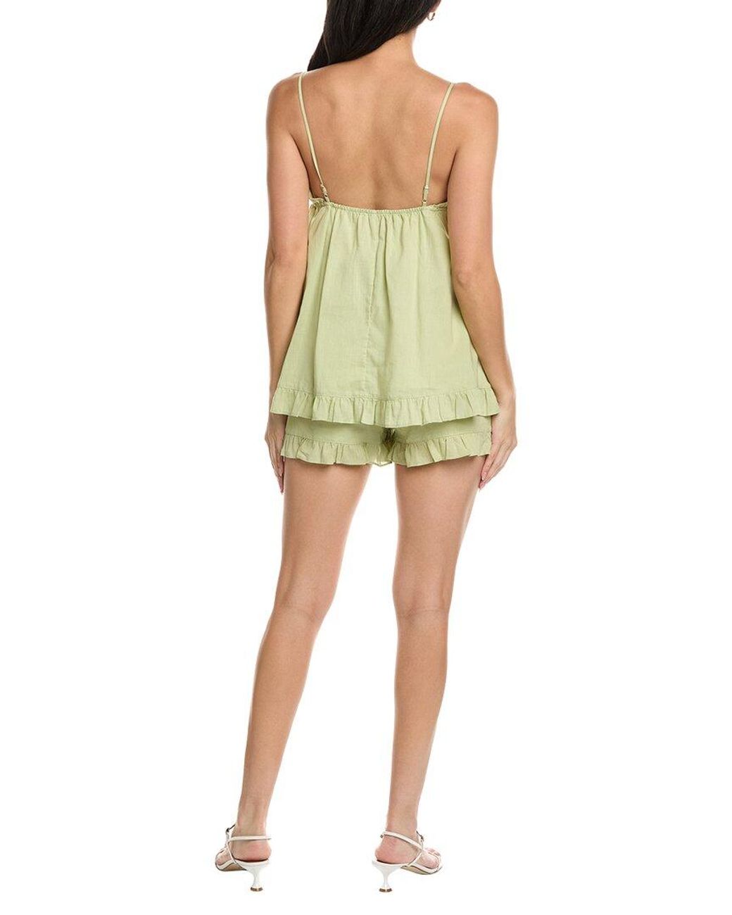 Seraphin Green Sleeveless Top & Short Set