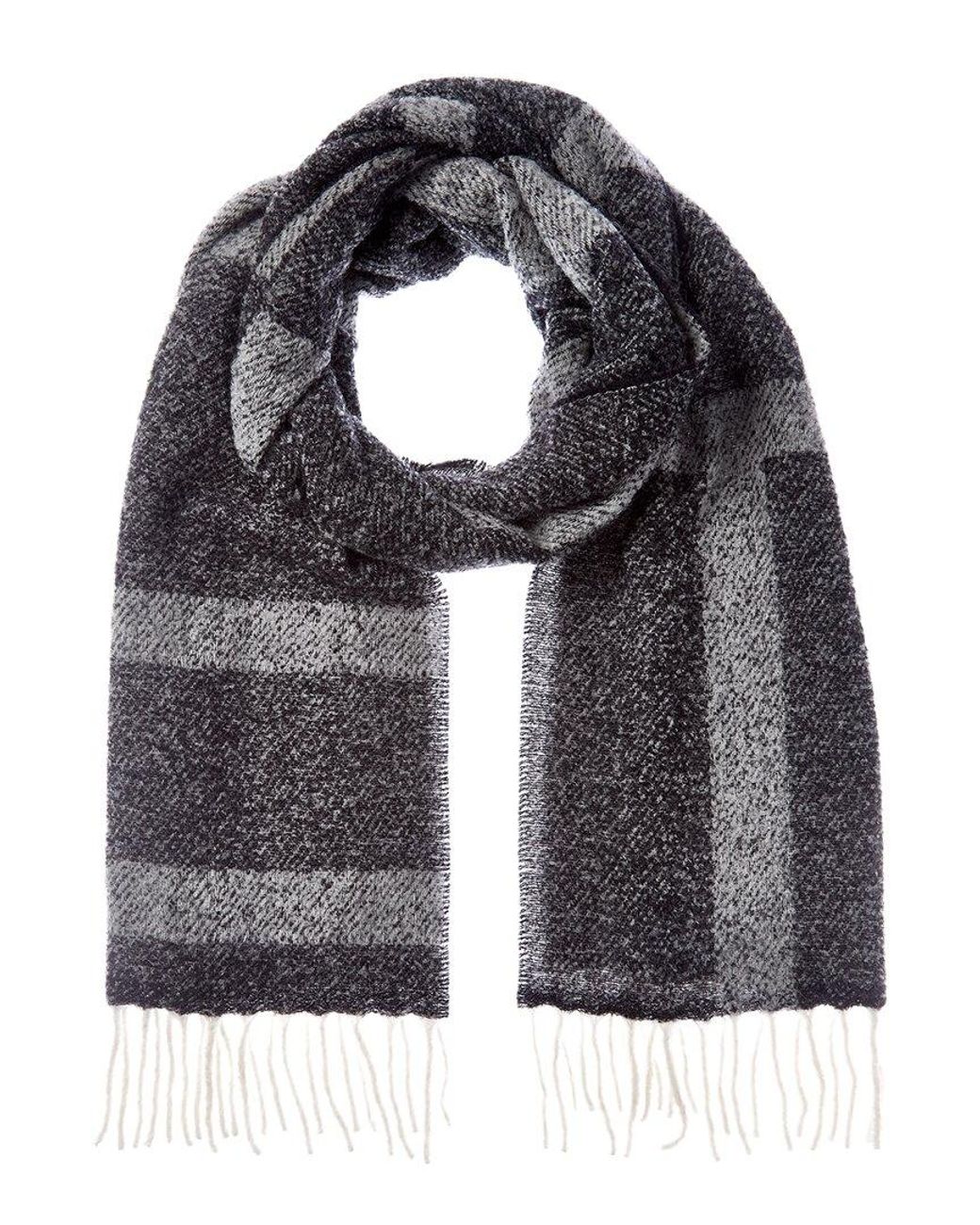 Totême Black Monogram Jacquard Alpaca Scarf