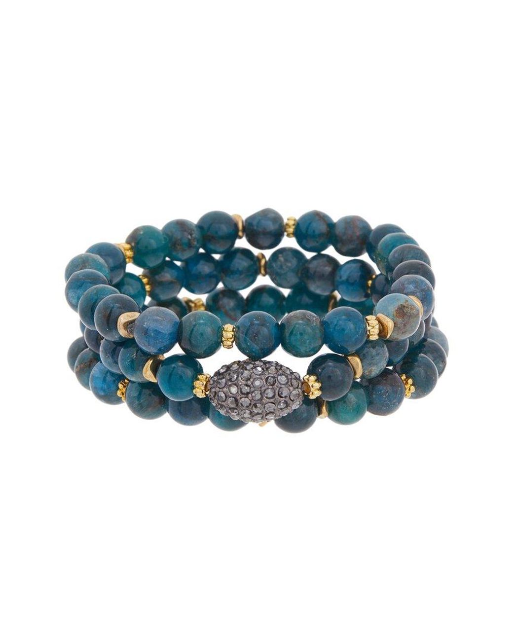 Rachel Reinhardt Jewelry Blue Apatite Stackable Bracelet