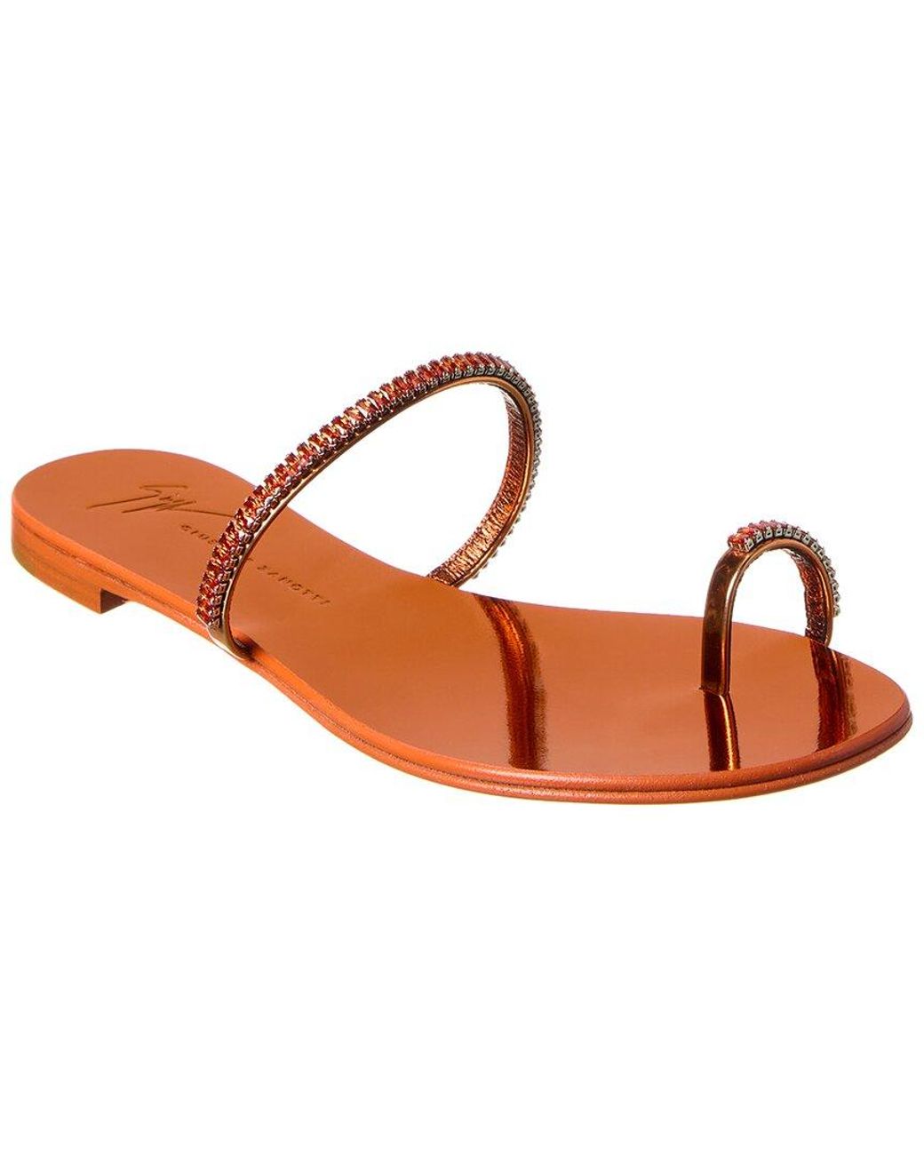 Giuseppe Zanotti Roll Leather Sandal in Brown Lyst