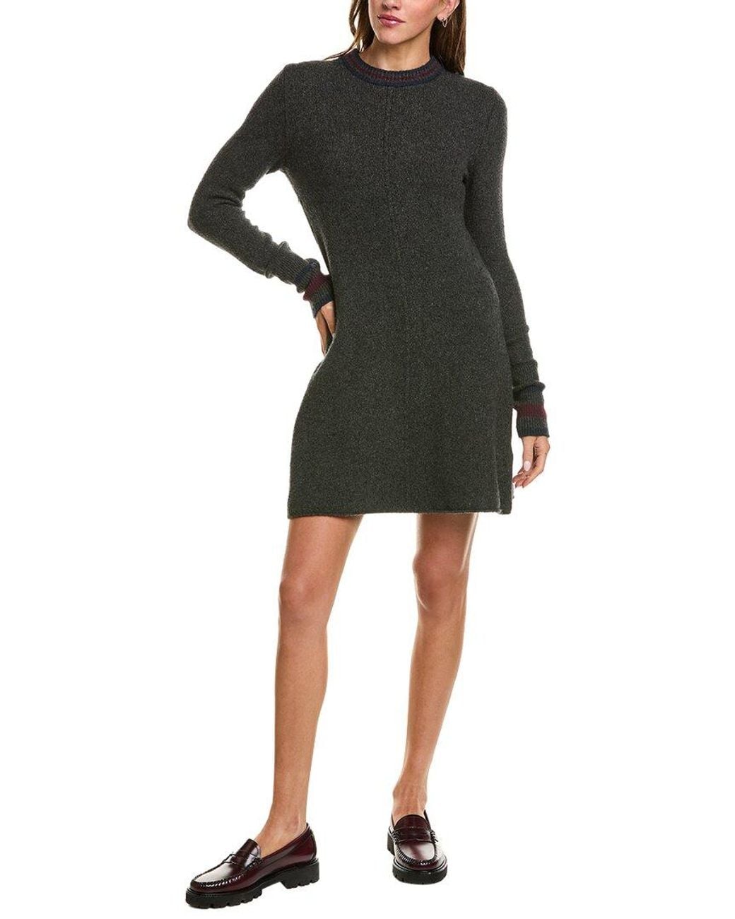 Madewell Black Southgate Mini Wool-Blend Sweaterdress