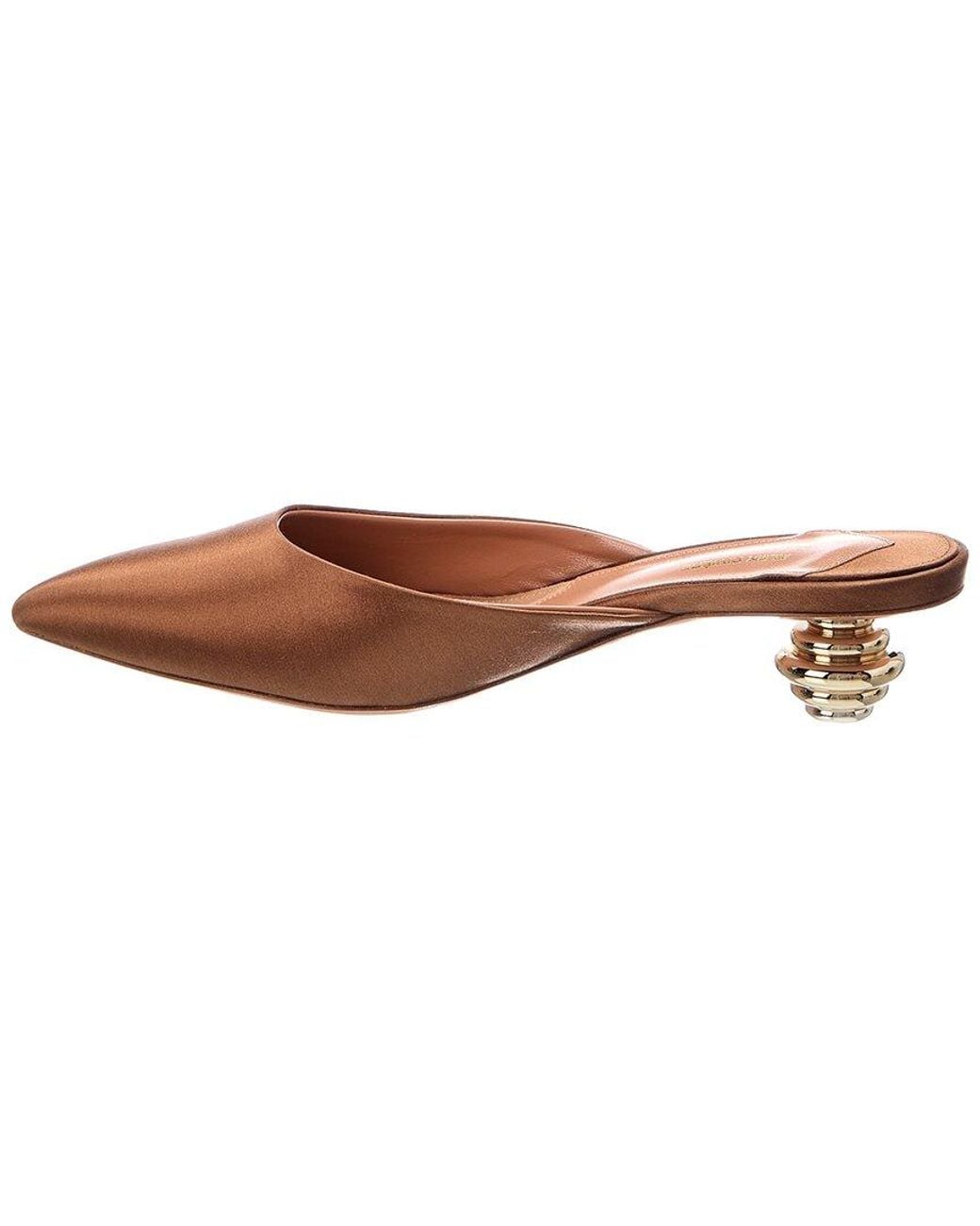 Aquazzura Brown Alex 35 Jewel Satin Mule