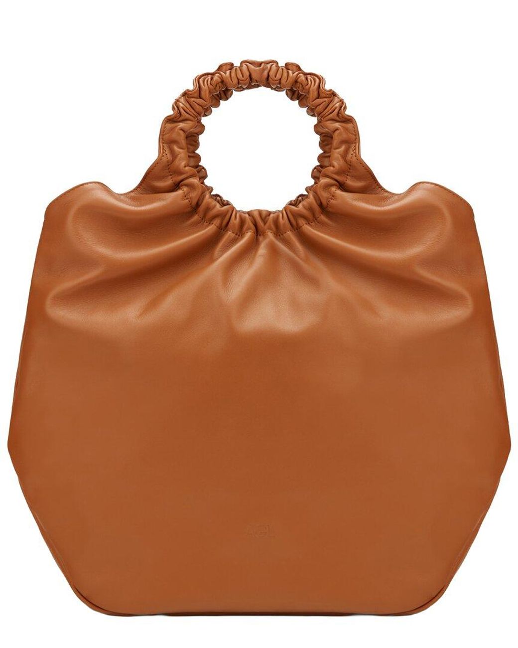 Agl Attilio Giusti Leombruni Brown Gretty Leather Tote